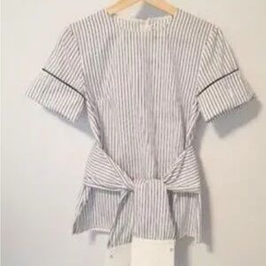 Title: Victoria Beckham Striped Tie-Front Blouse – New with Tags
